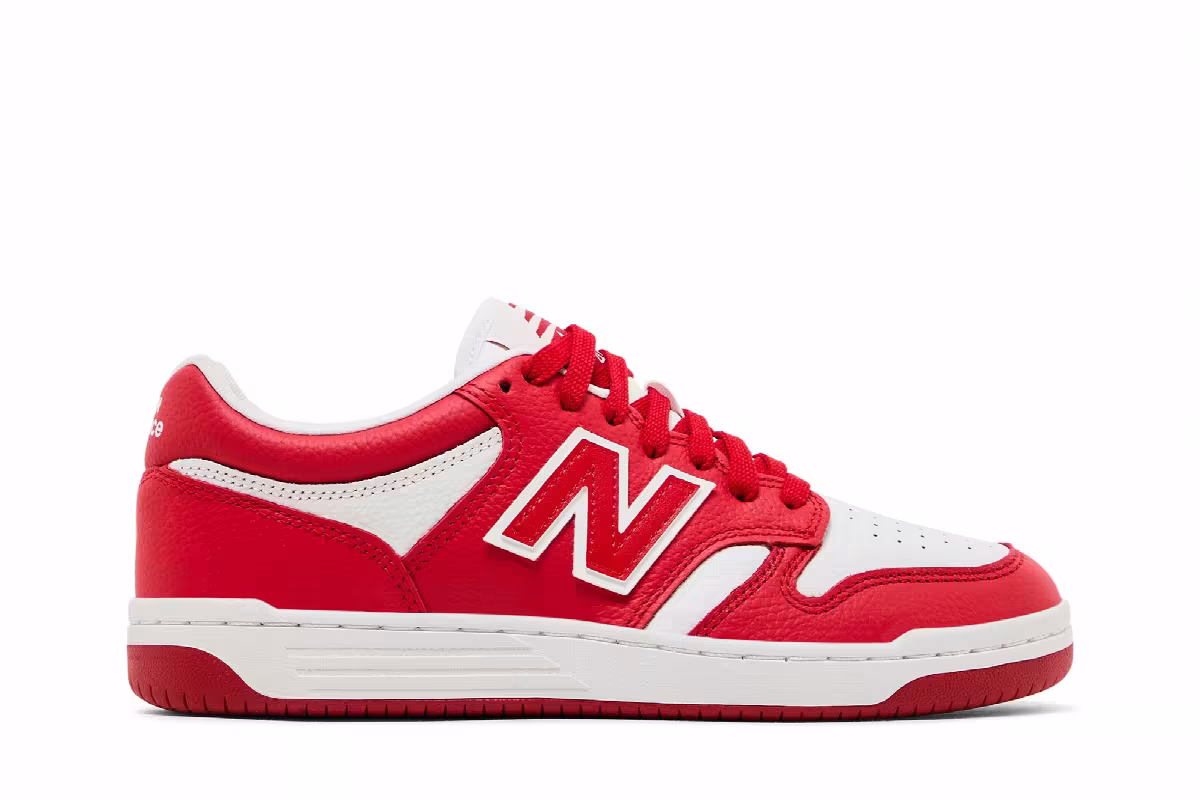 New Balance 480 Team Red White, view 2