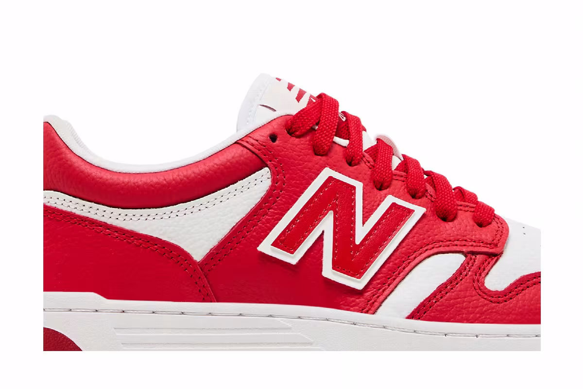 New Balance 480 Team Red White, view 3