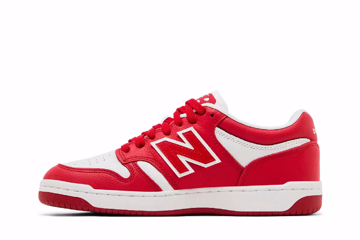 New Balance 480 Team Red White, view 4