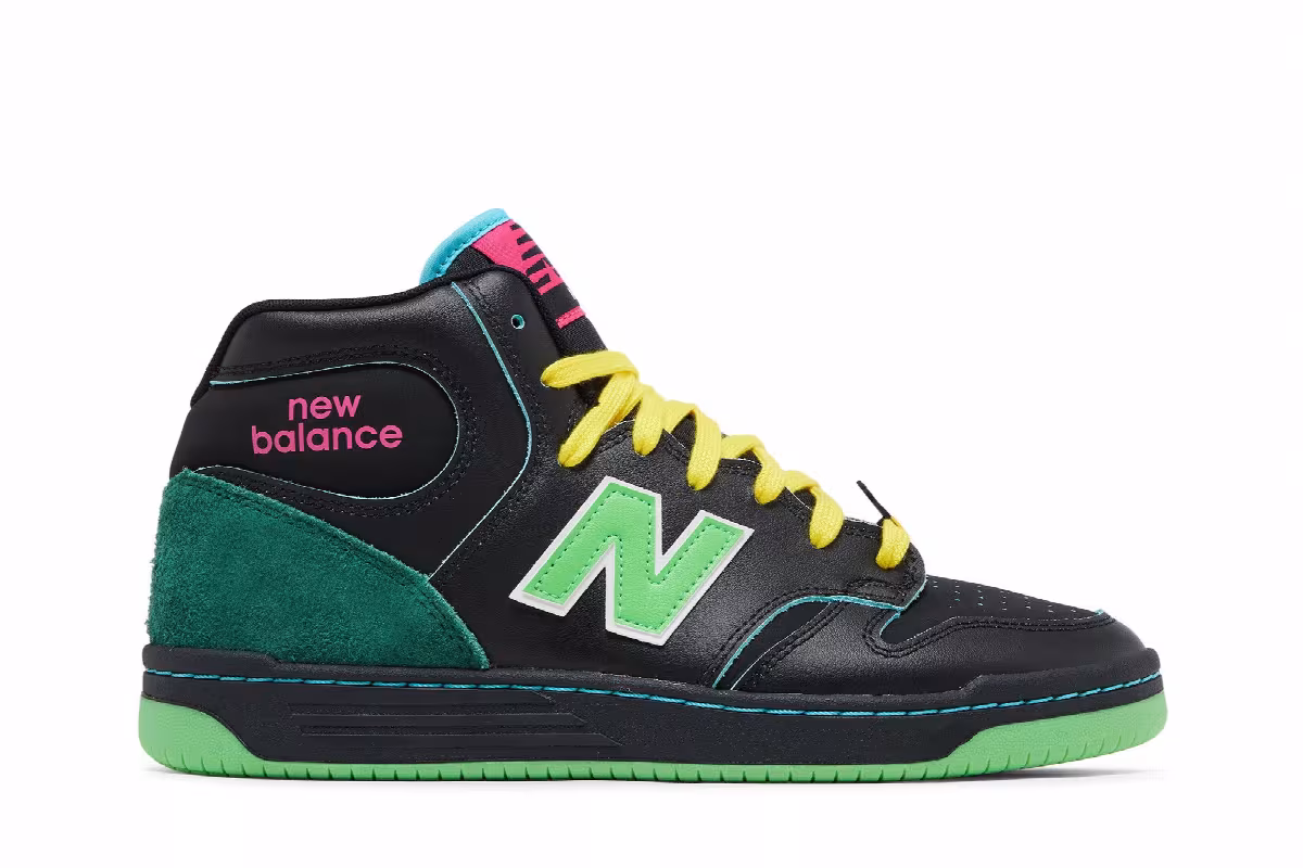 Natas Kuapas x New Balance Numeric 480 High Black Lime Green, view 2