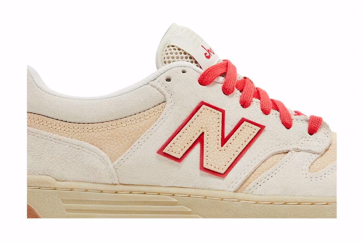 Chocolate Skateboards x New Balance Numeric 480 Sea Salt Red, view 3