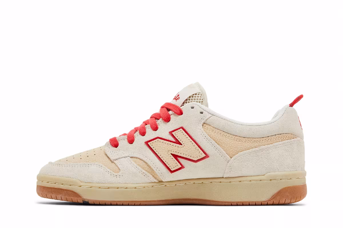 Chocolate Skateboards x New Balance Numeric 480 Sea Salt Red, view 4