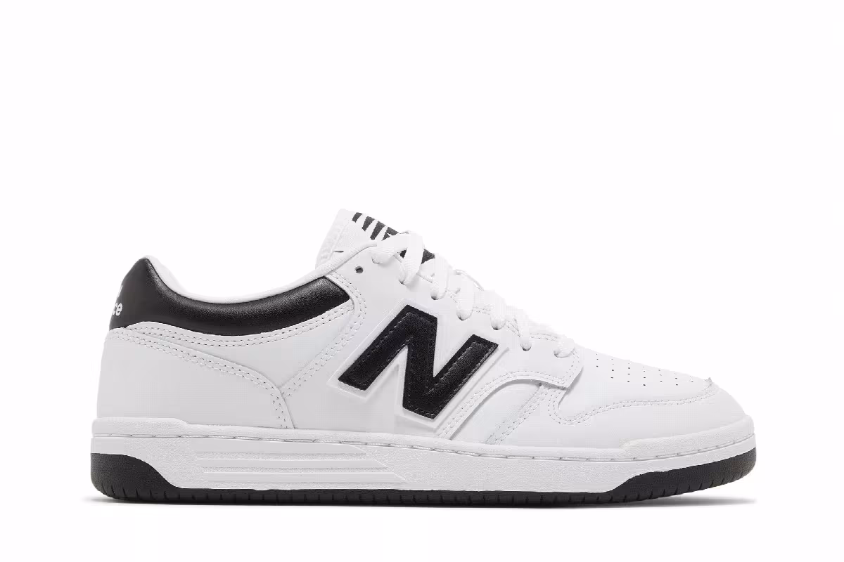 New Balance 480 White Black, view 2