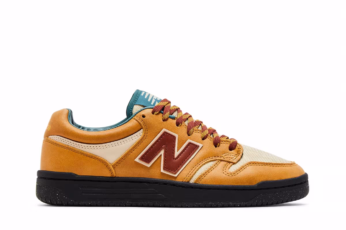 New Balance Numeric 480 Tan Burgundy, view 2