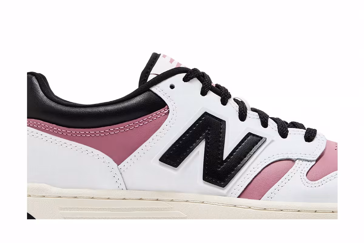 New Balance 480 White Rosewood Black, view 3