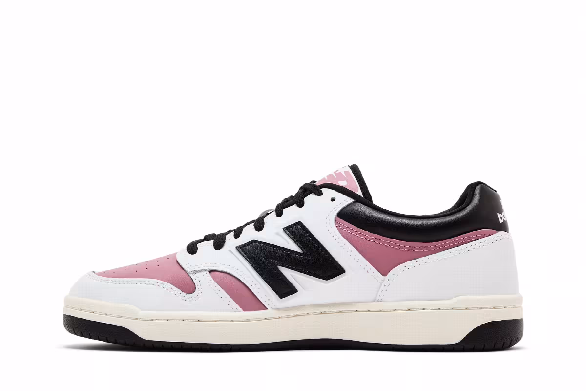 New Balance 480 White Rosewood Black, view 4