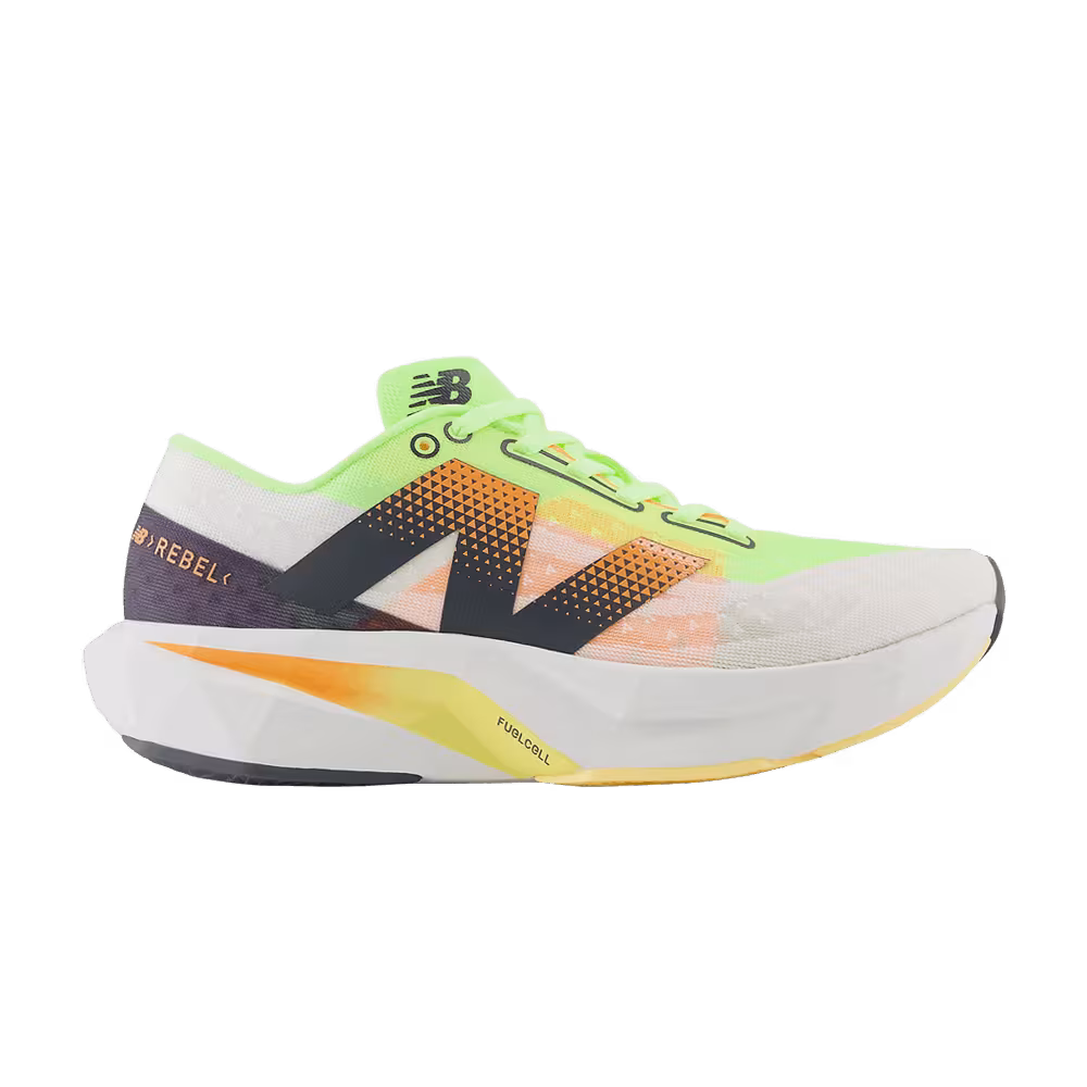 New Balance FuelCell Rebel v4 White Bleached Lime Glo
