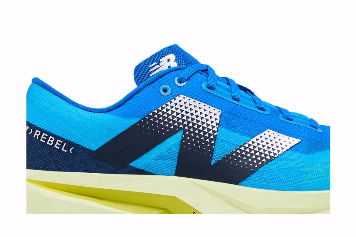 New Balance FuelCell Rebel v4 Spice Blue Limelight, view 3