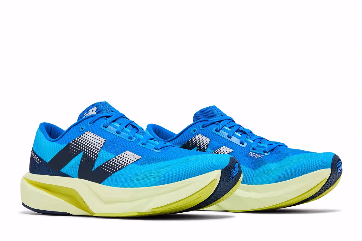 New Balance FuelCell Rebel v4 2E Wide Spice Blue Limelight, view 9