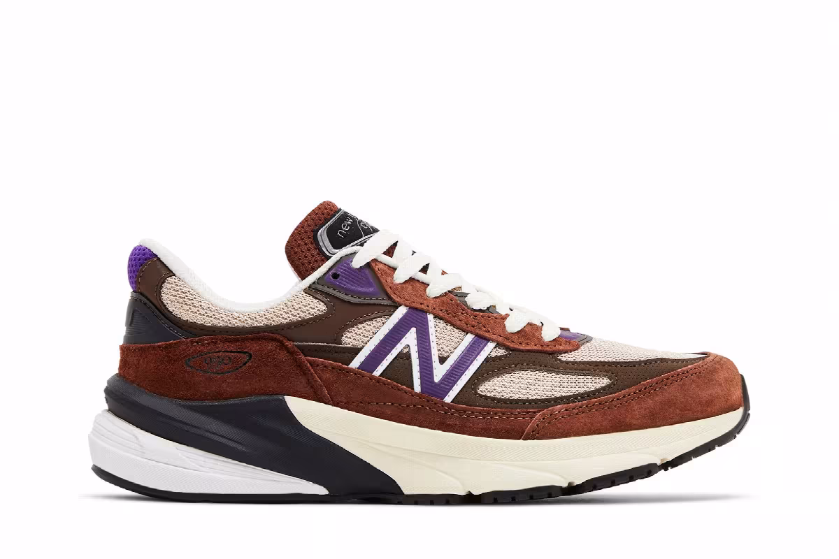 New Balance 990v6 Made in USA Rich Oak Cosmic Grape, view 2