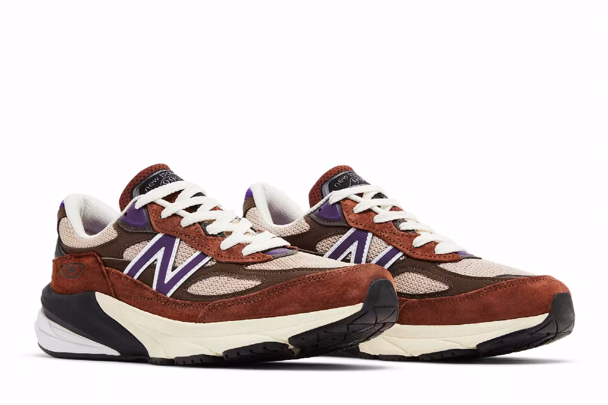 New Balance 990v6 Made in USA Rich Oak Cosmic Grape, view 9