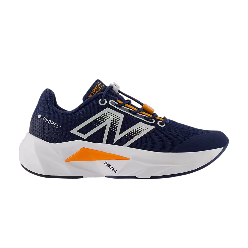 New Balance FuelCell Propel v5 Bungee Lace Little Kid Navy Sun Glow