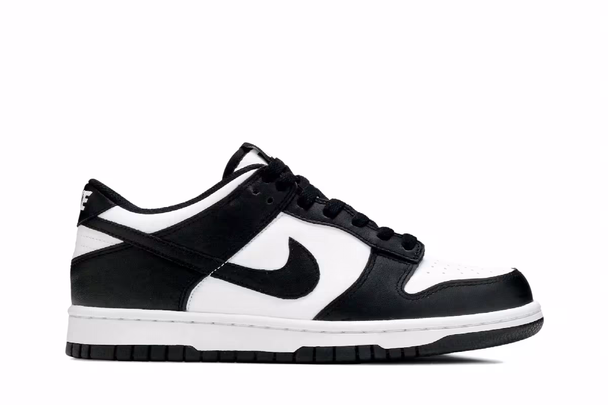 Nike Dunk Low GS Black White, view 2