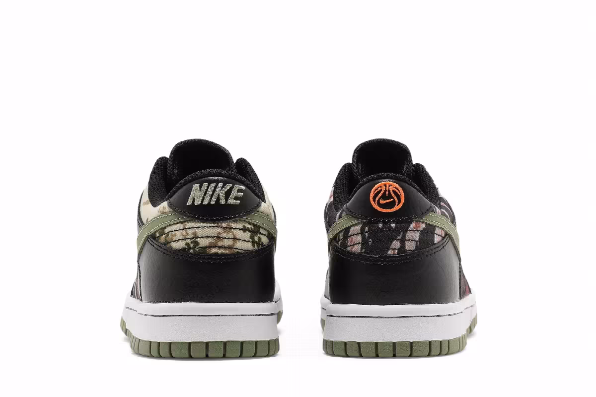 Nike Dunk Low SE GS Black Multi-Camo, view 7