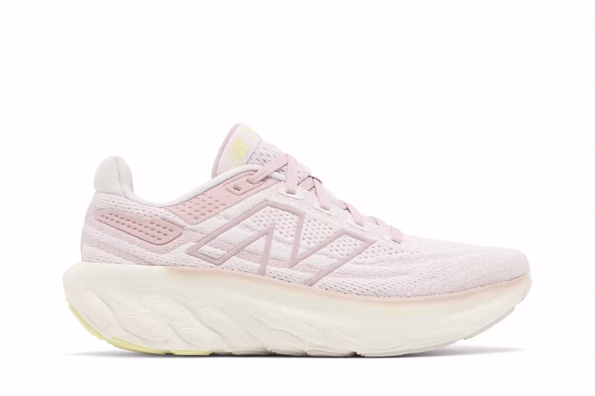 New Balance Women's Fresh Foam X 1080v13 Pink Granite Limelight, view 2