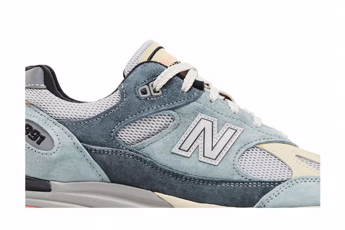 New Balance 991v2 Made In England Silver Blue Turbulence, view 3