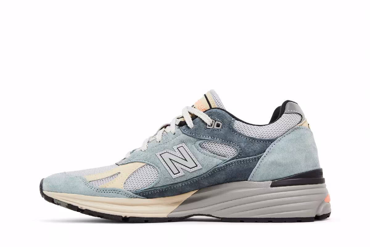 New Balance 991v2 Made In England Silver Blue Turbulence, view 4
