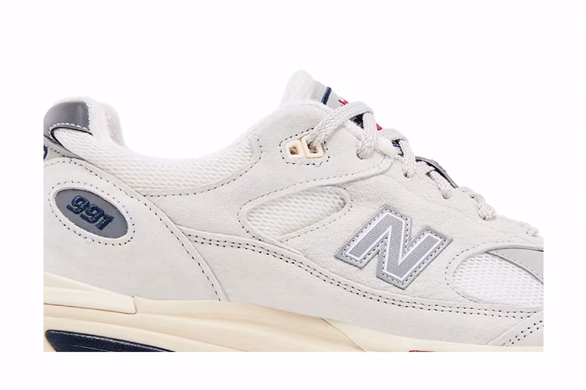 New Balance 991v2 Made in England Vintage Sport Pack - White, view 3