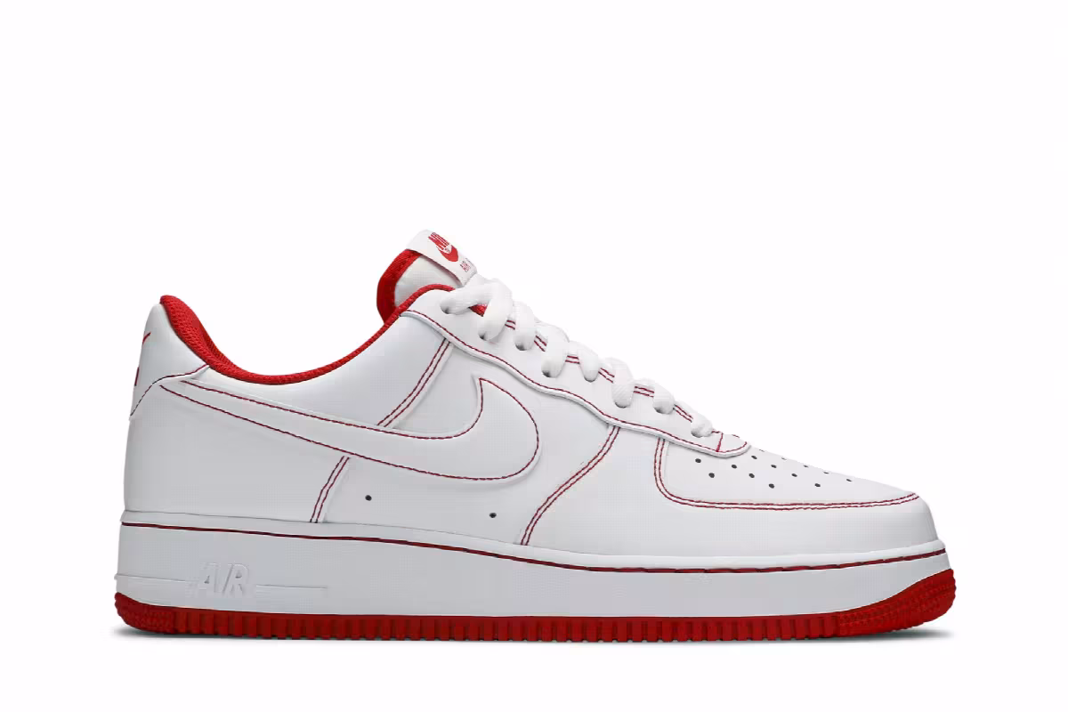 Nike Air Force 1 White University Red, view 2