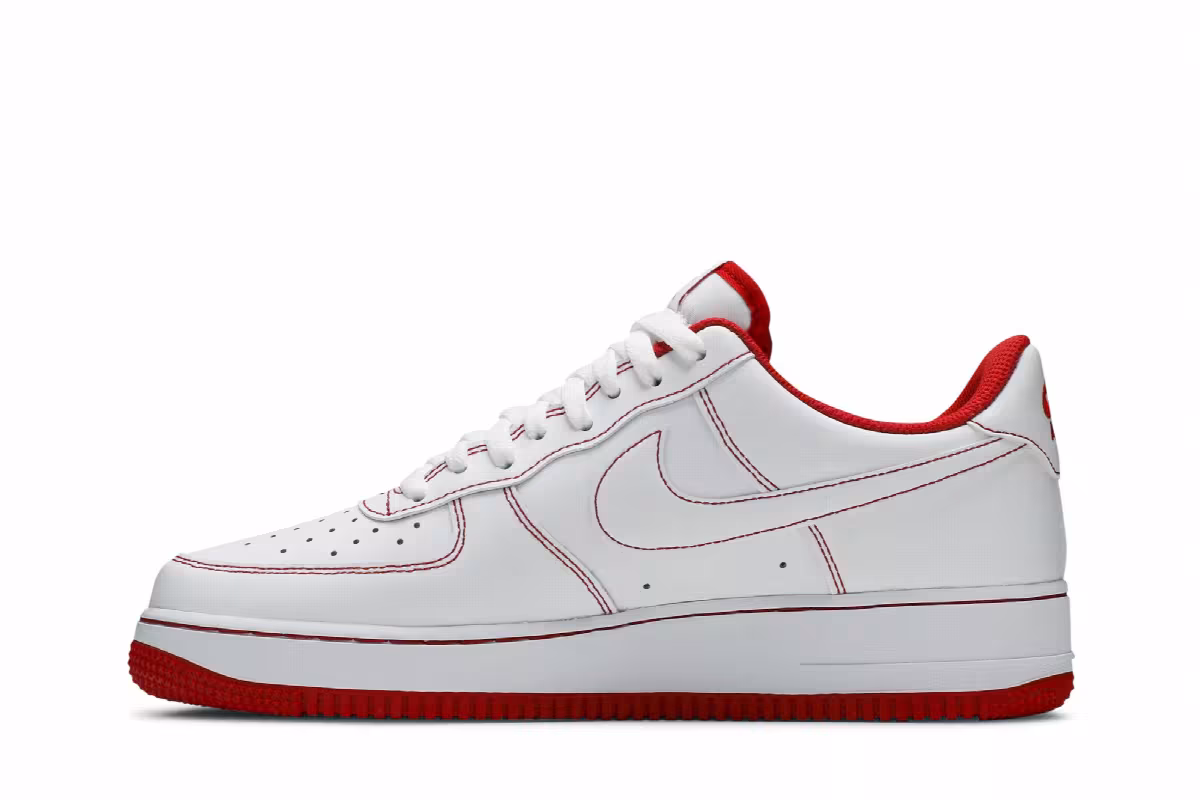 Nike Air Force 1 White University Red, view 4