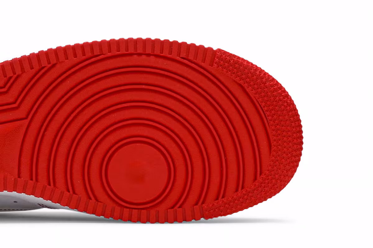Nike Air Force 1 White University Red, view 6