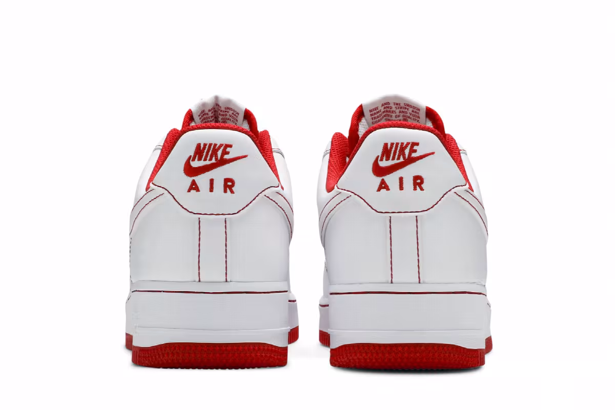 Nike Air Force 1 White University Red, view 7