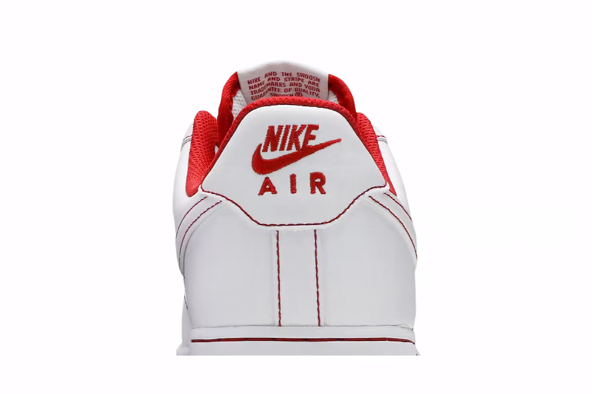 Nike Air Force 1 White University Red, view 8