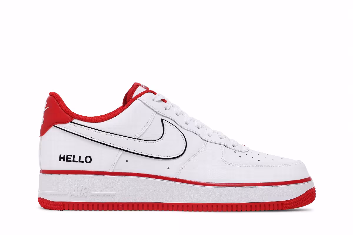 Urbanstar x Nike Air Force 1 HELLO Pack - White University Red, view 2