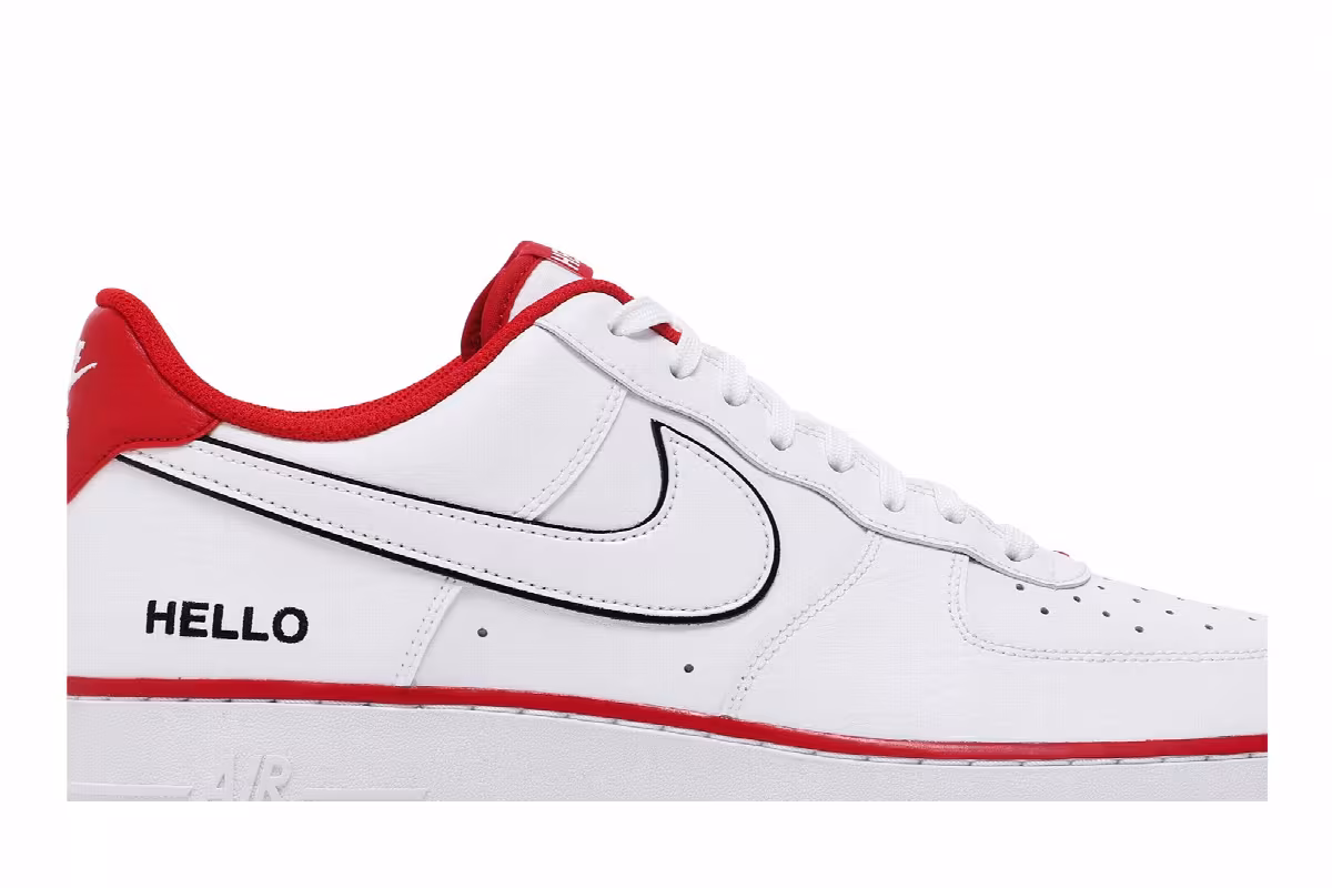 Urbanstar x Nike Air Force 1 HELLO Pack - White University Red, view 3