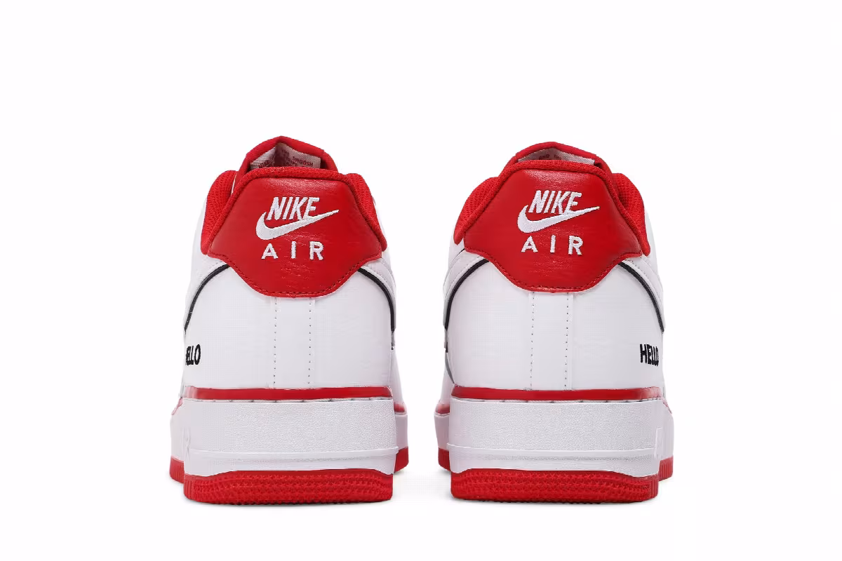 Urbanstar x Nike Air Force 1 HELLO Pack - White University Red, view 7