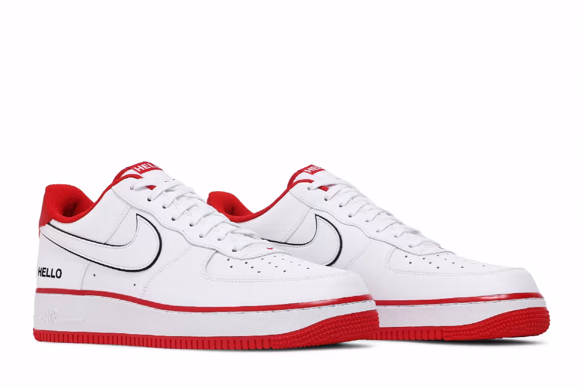Urbanstar x Nike Air Force 1 HELLO Pack - White University Red, view 9