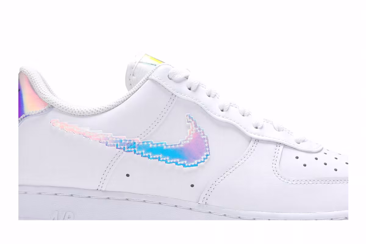 Nike Air Force 1 Low Iridescent Pixel - White, view 3