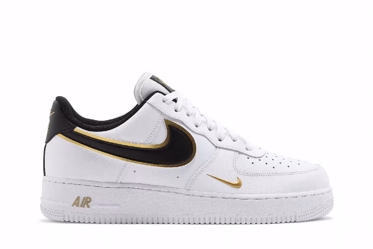 Nike Air Force 1 Metallic Swoosh Pack - White Metallic Gold, view 2