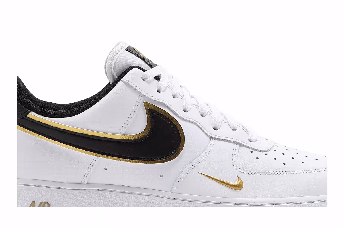 Nike Air Force 1 Metallic Swoosh Pack - White Metallic Gold, view 3
