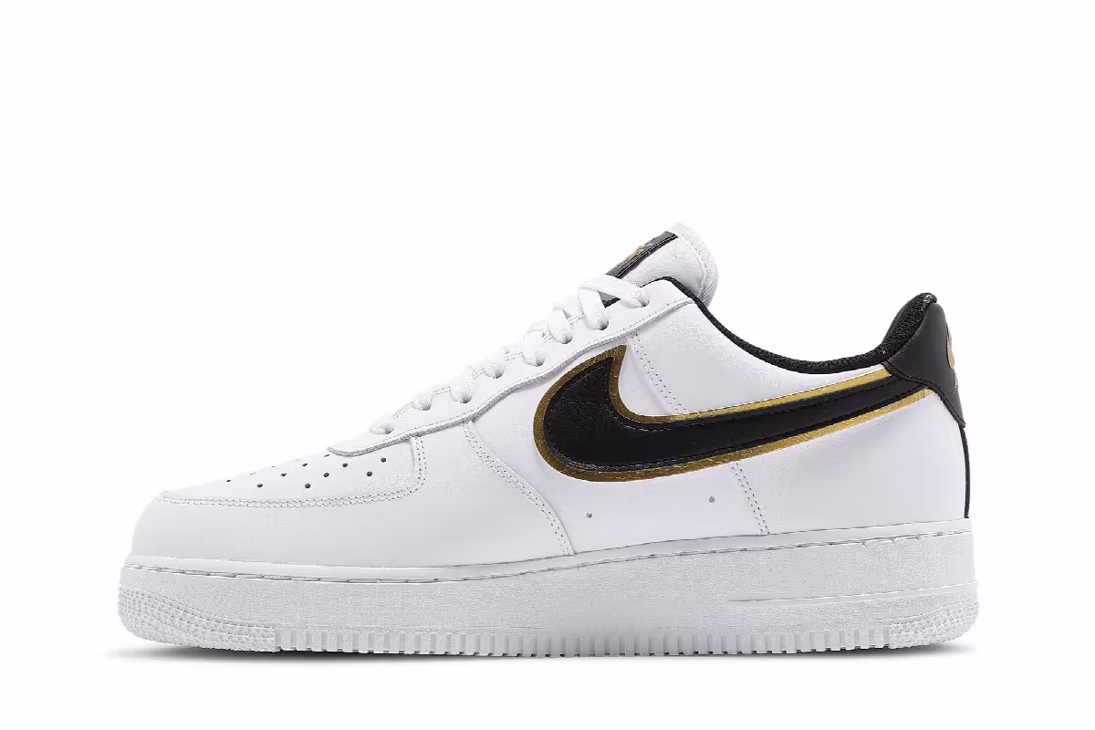 Nike Air Force 1 Metallic Swoosh Pack - White Metallic Gold, view 4