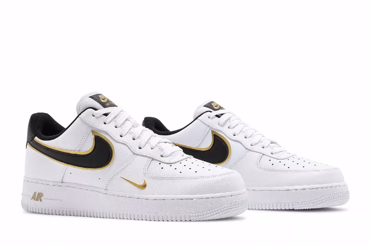 Nike Air Force 1 Metallic Swoosh Pack - White Metallic Gold, view 9