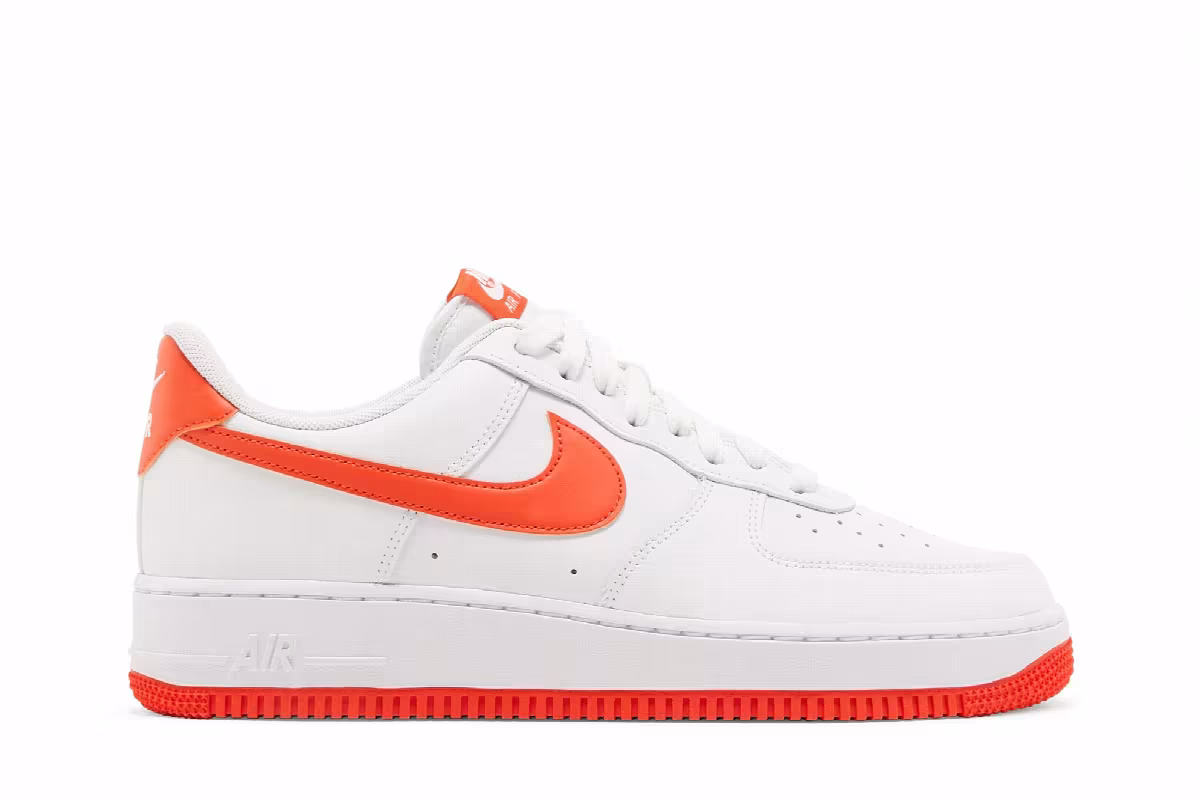 Nike Air Force 1 White Team Orange, view 2