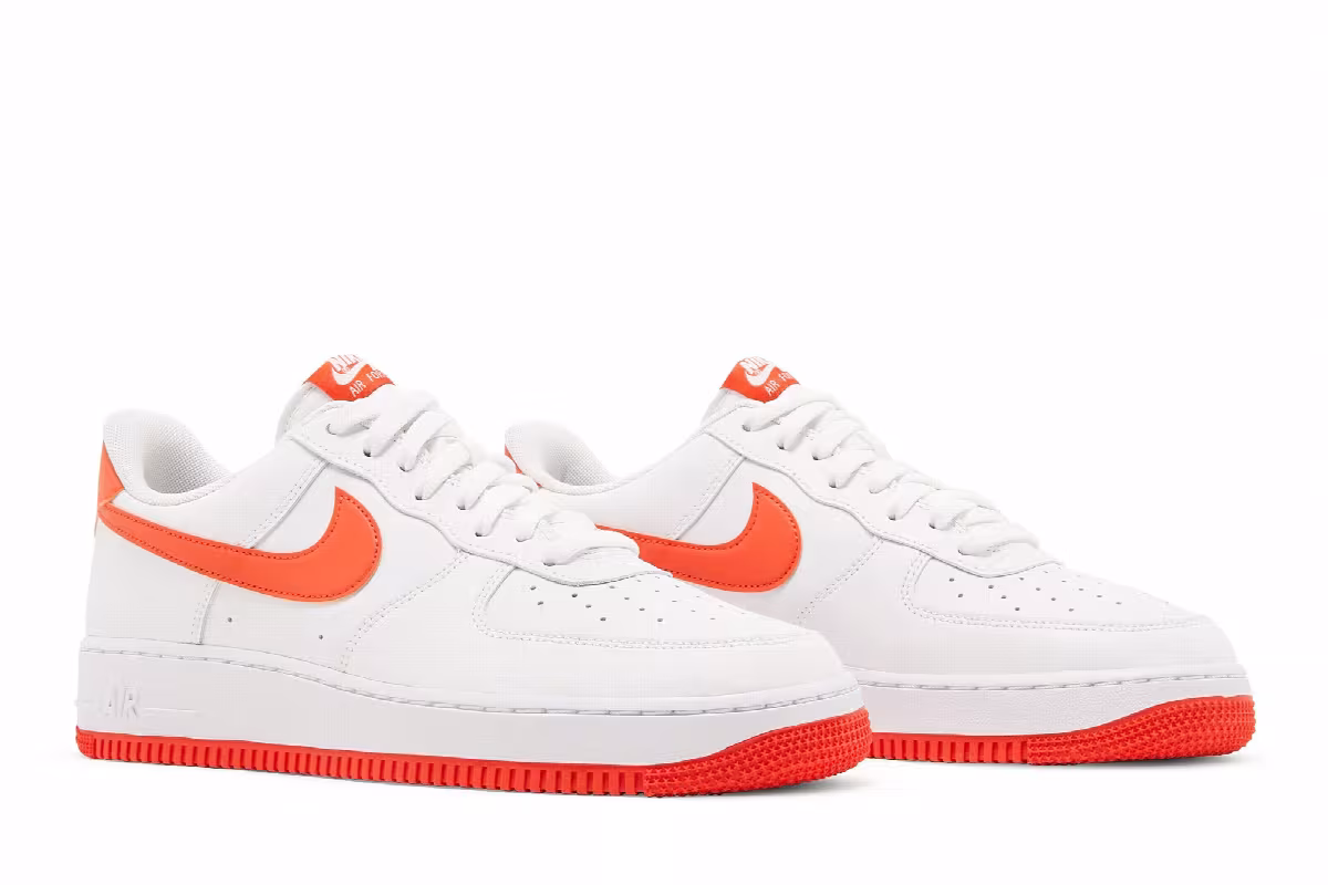 Nike Air Force 1 White Team Orange, view 9