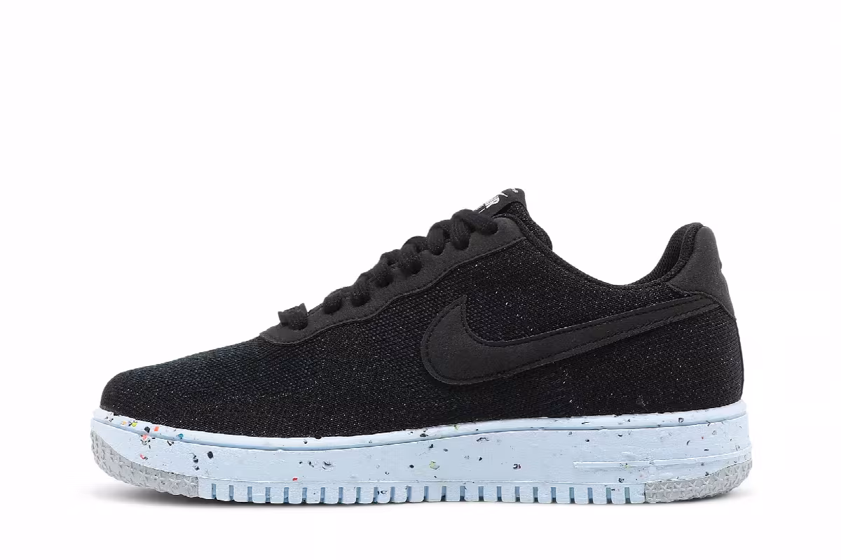 Nike Air Force 1 Crater Flyknit Black Chambray Blue, view 4