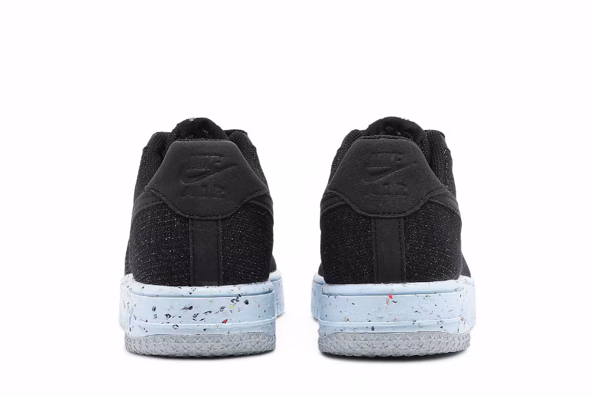 Nike Air Force 1 Crater Flyknit Black Chambray Blue, view 7