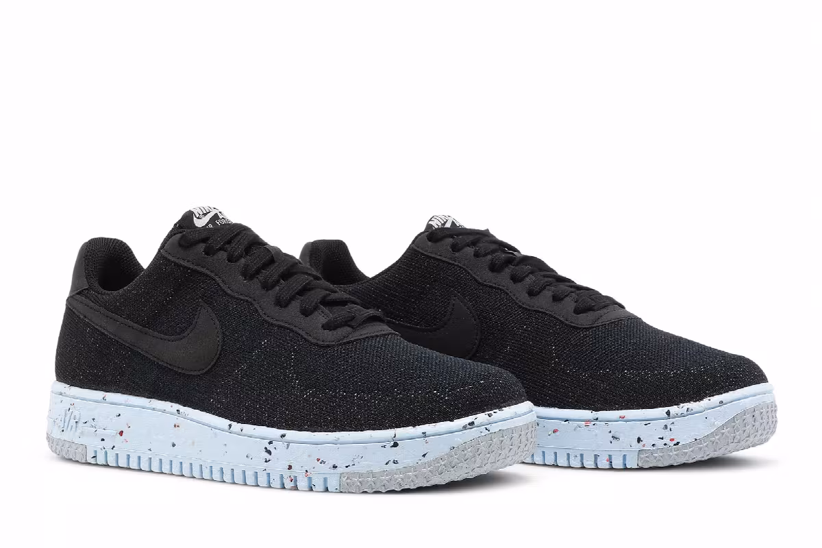 Nike Air Force 1 Crater Flyknit Black Chambray Blue, view 9