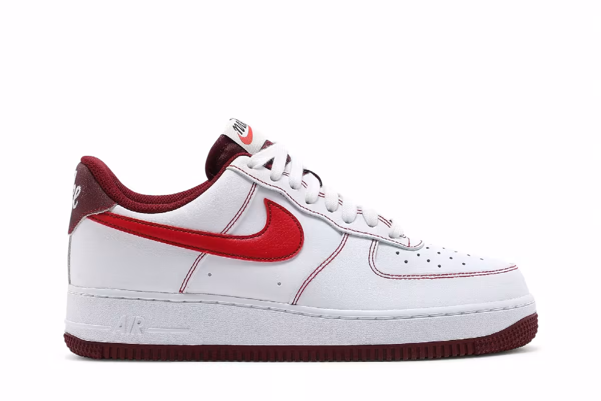 Nike Air Force 1 White University Red, view 2