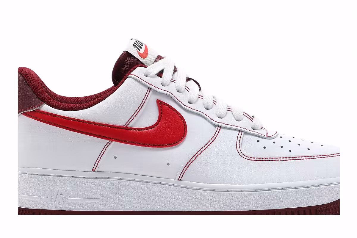 Nike Air Force 1 White University Red, view 3