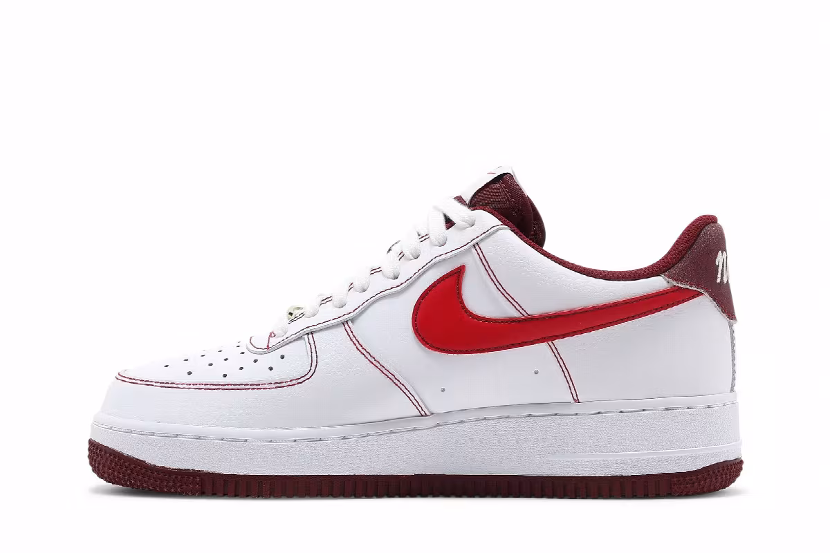 Nike Air Force 1 White University Red, view 4