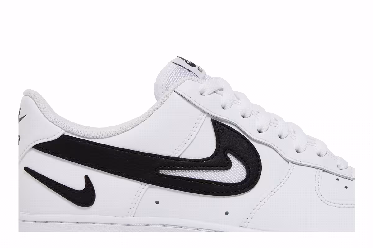 Nike Air Force 1 Cut Out Swoosh - White Black, view 3
