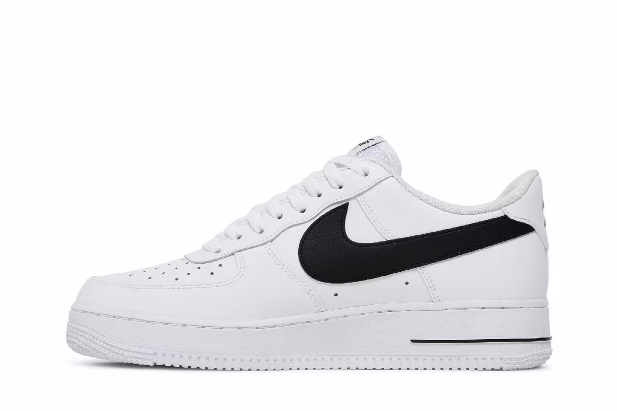 Nike Air Force 1 Cut Out Swoosh - White Black, view 4