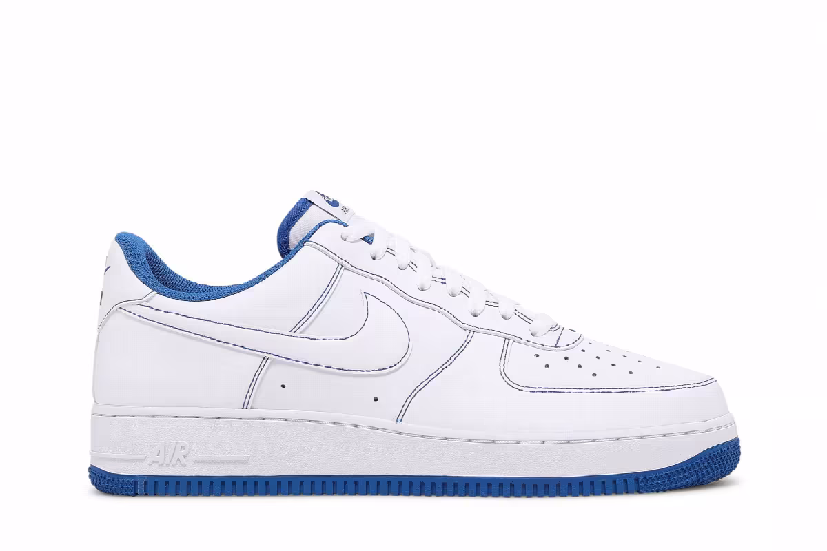 Nike Air Force 1 Contrast Stitch - White Game Royal, view 2