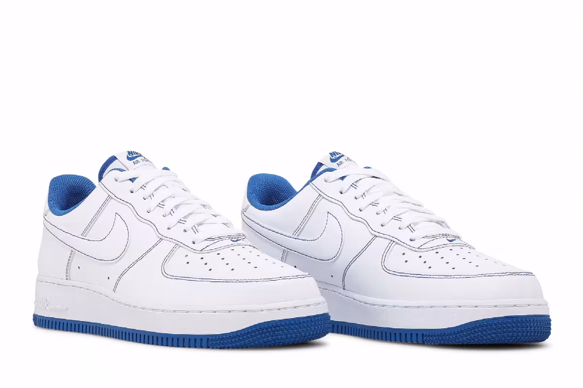 Nike Air Force 1 Contrast Stitch - White Game Royal, view 9