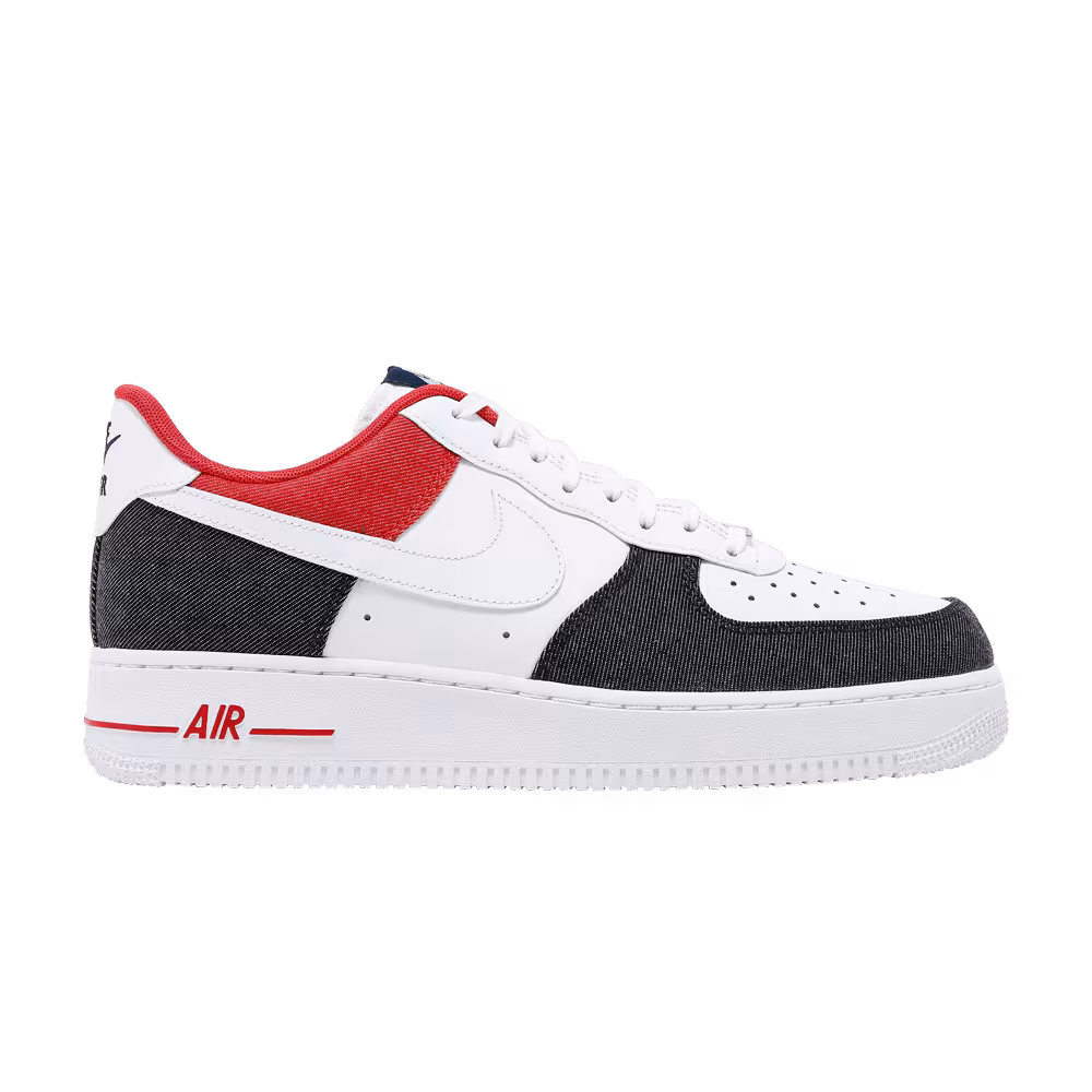 Nike Air Force 1 White Red Denim