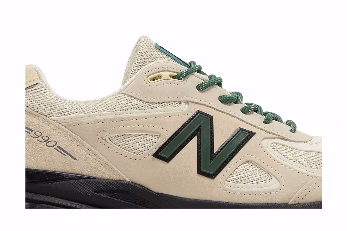 Teddy Santis x New Balance 990v4 Made in USA Macadamia Nut Black, view 3